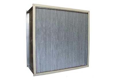 铝隔板高效空气过滤器使用隔板式设计,在最小阻力下,最大限度地利用滤料。