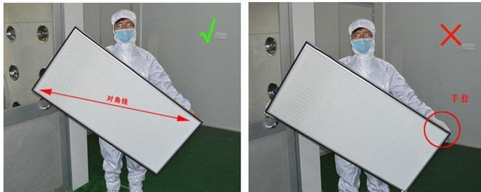 正确取出高效过滤器